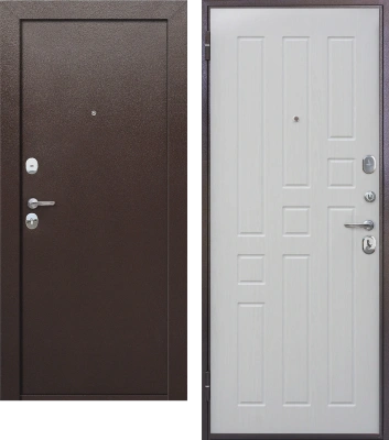 Входные двери Гарда 8 внутреннее Медный антик Белый ясень