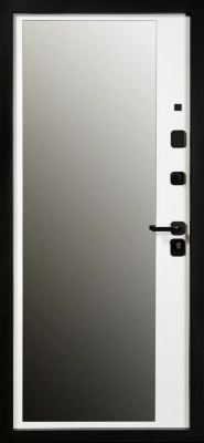 Входные двери Мальта 3К90 ЮР-56 TSBR 7021 - ЮР-42 декоративная зеркальная вставка ZB Белый