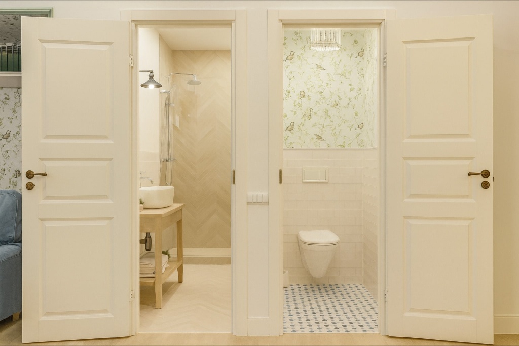 двери в ванную камнату