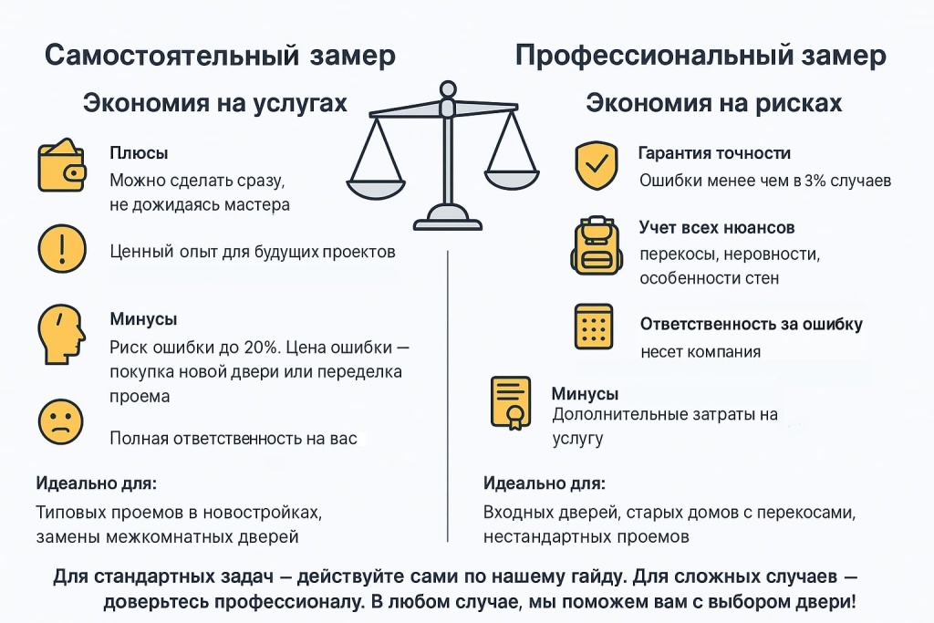самостоятельный замер vs профессиональный