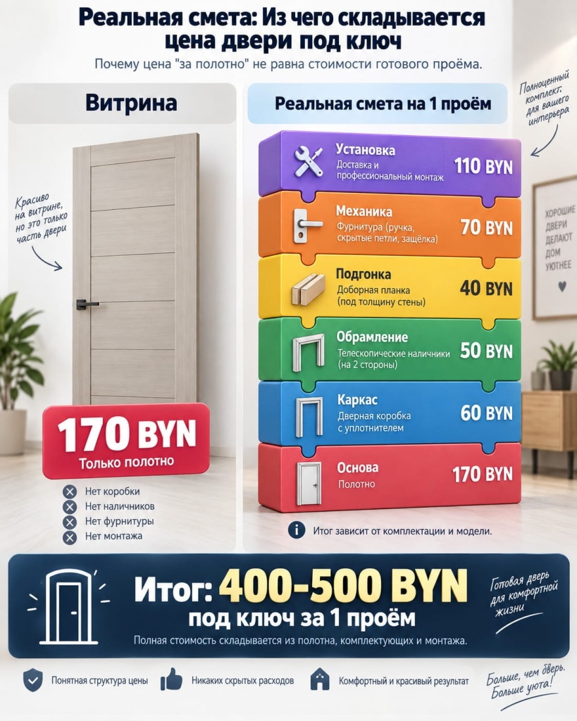 Из чего складывается цена двери под ключ