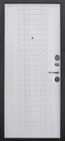 Входные двери Гарда муар 8 мм Черный муар Белый ясень