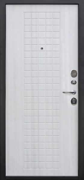 Входные двери Гарда муар 8 мм Черный муар Белый ясень