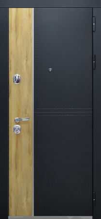Входные двери Этна 3К90 ЮР8 Черный - ЮР8 Кожа белая