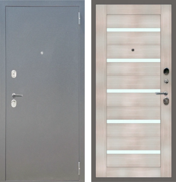 Входные двери M30 металл Букле графит - СБ-1 Лиственница беленая