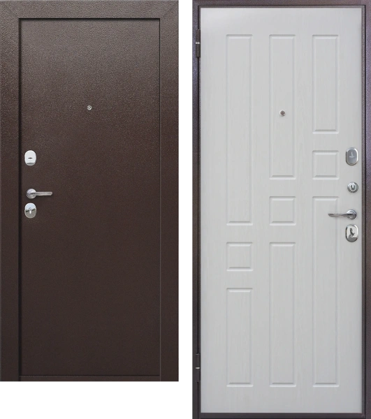 Входные двери Гарда 8 внутреннее Медный антик Белый ясень