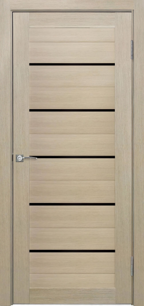 Межкомнатные двери 22S(р) Lacobel черный лак Лиственница крем