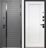 Входные двери Luxor Горизонталь Нео Сатин графит Эмалит белый