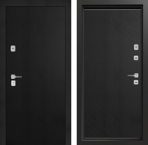 Входные двери Сталлер Comfort 3K ЮП-19 Вудлайн черный - ЮП-28 Вудлайн черный