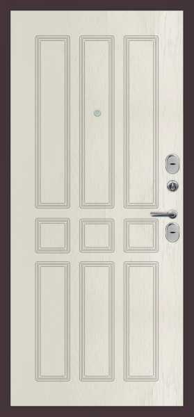 Входные двери M32 металл Медный антик - ФЛ-81 Белый ясень