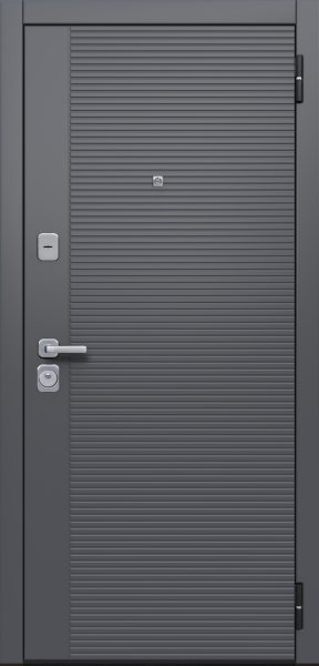Входные двери Бостон Сатин графит бетон снежный