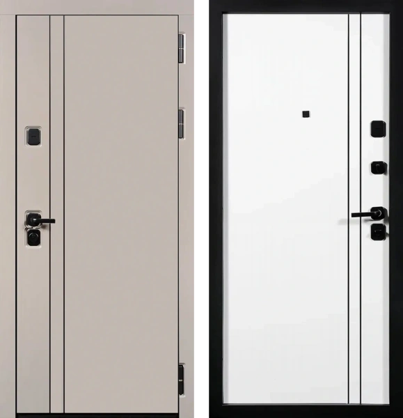 Входные двери Молден 3К90 вертикаль 2 ЮП-32 Латте (ZB855-2) - ЮП-32 ZB Белый