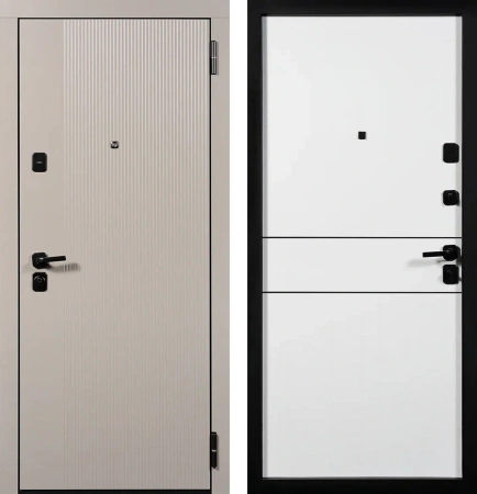 Входные двери TR 18 горизонталь 2 ЮП-21 Латте (ZB855-2) - ЮП-34 ZB Белый