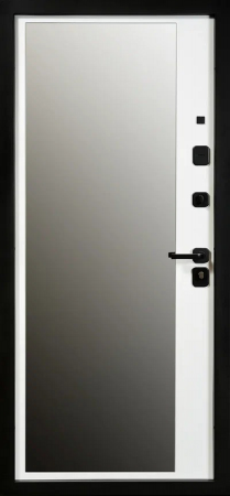 Входные двери Мальта 3К90 ЮР-56 TSBR 7021 - ЮР-42 декоративная зеркальная вставка ZB Белый