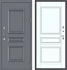 Входные двери M62 ТЕРМО штамп 3 квадрата Букле графит - ФЛТ-2 Velluto Bianco AG 700