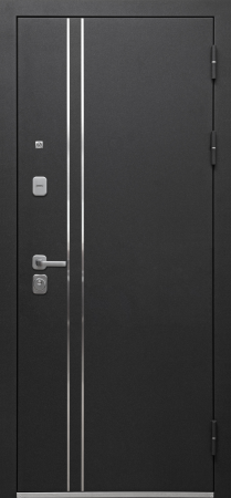 Входные двери Luxor Букле Черный Зеркало Букле черный Эмалит белый