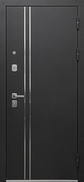 Входные двери Luxor Букле Черный Зеркало Букле черный Эмалит белый