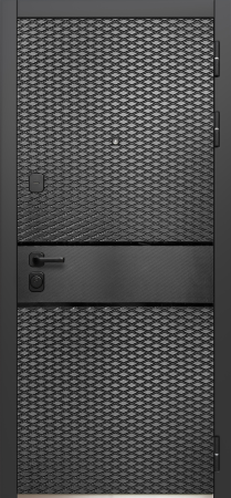 Входные двери Luxor Карбон Черный карбон Эмалит белый