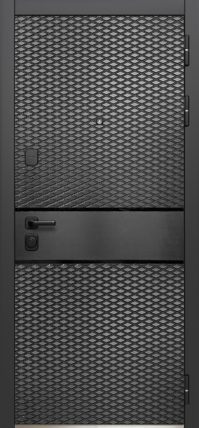 Входные двери Luxor Карбон Черный карбон Эмалит белый