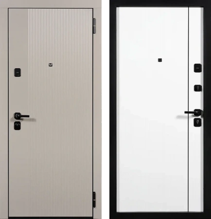 Входные двери TR 18 вертикаль 1 ЮП-21 Латте (ZB855-2) - ЮП-31 ZB Белый