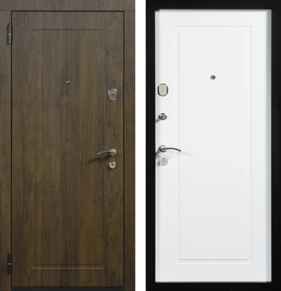 Входные двери Ален ЮП-1 Орех тёмный - ЮП-1 ZB Белый