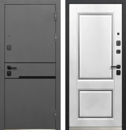 Входные двери Luxor Классика Сатин муар 7024 Эмалит белый