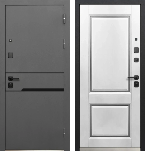 Входные двери Luxor Классика Сатин муар 7024 Эмалит белый