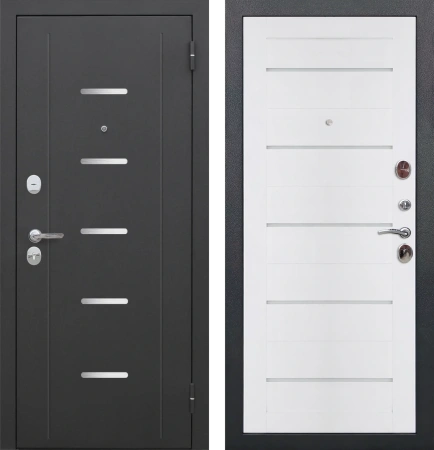 Входные двери Гарда муар Царга Лазер Черный муар Аляска