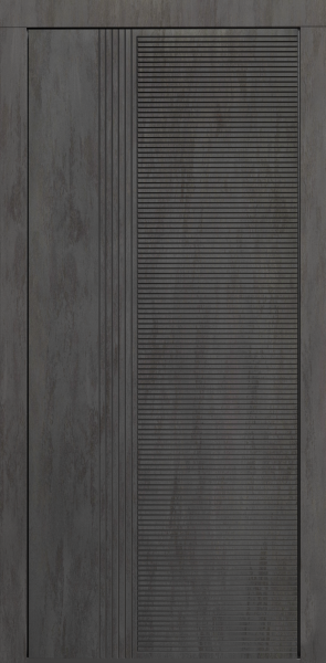 Входные двери Сталлер Comfort 3K ЮП-22 бетон графит - ЮП-16 (декоративная зеркальная вставка) ZB Белый