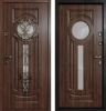 Входные двери Сицилия мет. 3К90 О-Ч(окно) Дуб темный - О-Ч(окно) Дуб темный