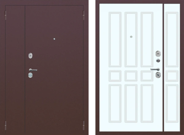 Входные двери M32 1200 металл Медный антик - ФЛ-81 Velluto Bianco AG 700