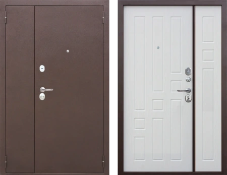 Входные двери Гарда 7.5 (двупольная) Медный антик Белый ясень