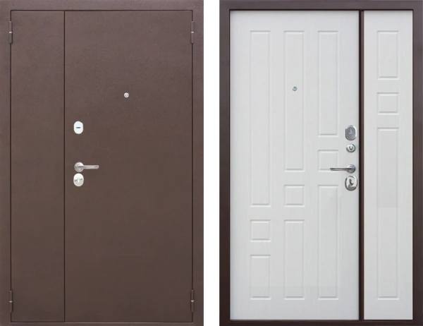 Входные двери Гарда 7.5 (двупольная) Медный антик Белый ясень