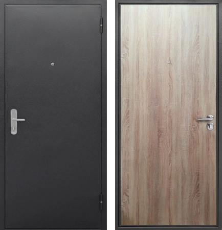 Входные двери Стройгост 5 Серебро Серебро антик Дуб сонома