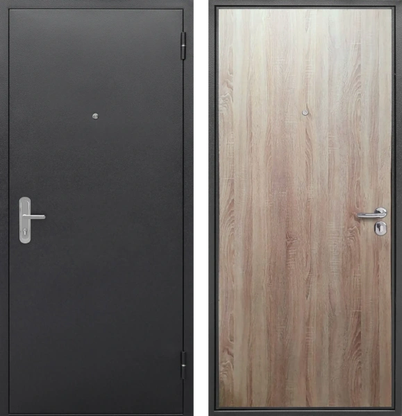 Входные двери Стройгост 5 Серебро Серебро антик Дуб сонома