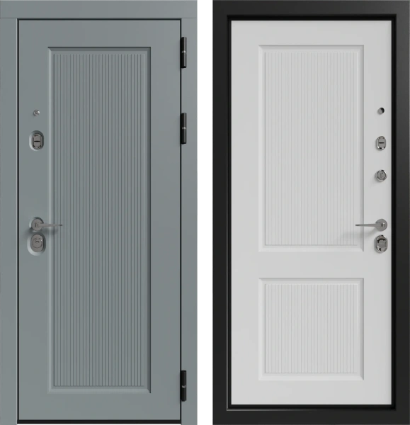 Входные двери Сафира 3К90 ЮР-31 RAL 7012 - ЮР-32 RAL 9003