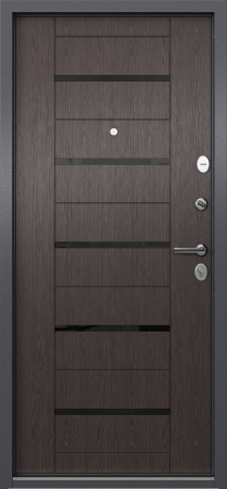 Входные двери DELTA PRO MP D2 DL-1 Темно-серый букле графит - DC-1B Lacobel Black Classic Дуб угольный