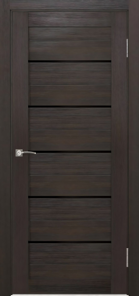 Межкомнатные двери 22S(р) Lacobel черный лак Орех шоколад