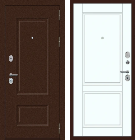 Входные двери M71 с фрезеровкой Муар 8019 - ФЛ-30 Velluto Bianco AG 700