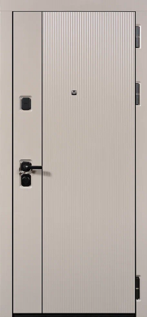 Входные двери Стелс 3К90 вертикаль 2 ЮП-35 Латте (ZB855-2) - ЮП-32 ZB Белый