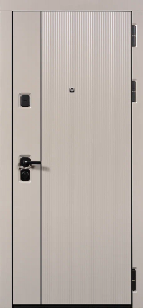Входные двери Стелс 3К90 вертикаль 2 ЮП-35 Латте (ZB855-2) - ЮП-32 ZB Белый
