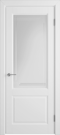 Межкомнатные двери К1 COLORIT ДО матовое с фрезеровкой полосы