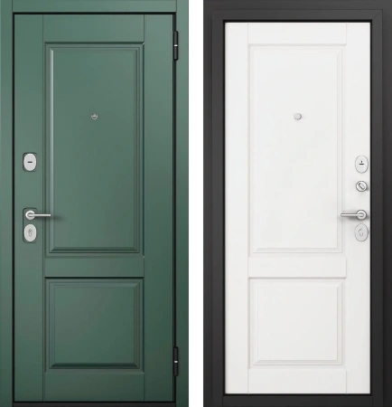 Входные двери F4 FAMILY ECO PP E-1 Авокадо - Е-1 Белый софт