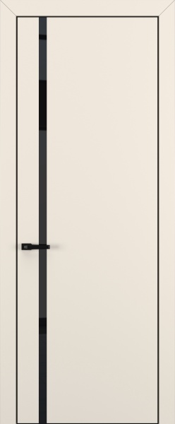 Межкомнатные двери Квалитет К1 Lacobel Black Classic Матовый крем