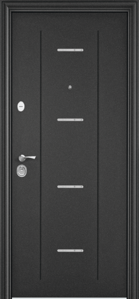 Входные двери DELTA PRO MP D1 DL-1 Темно-серый букле графит - DC-1B Lacobel Black Classic Дуб белый матовый