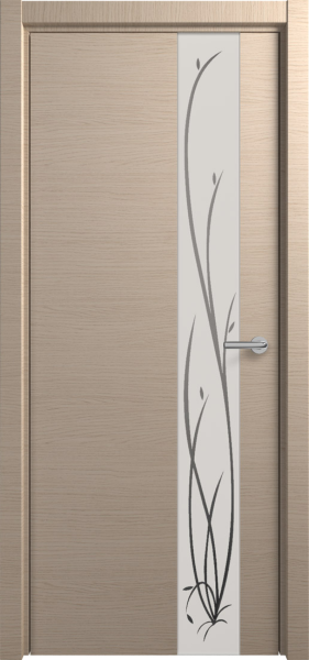 Межкомнатные двери H-3 зеркало белое с рис.