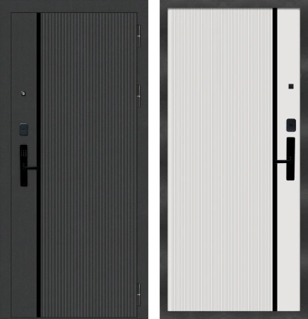 Входные двери M9 S-11 ФЛП-39 Черная шагрень - ФЛП-39 Velluto Bianco AG 700