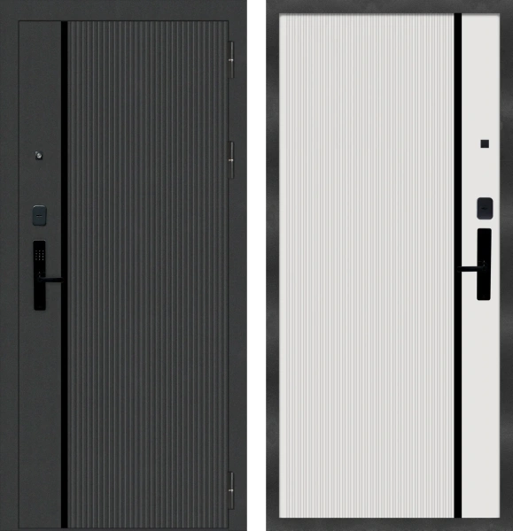 Входные двери M9 S-11 ФЛП-39 Черная шагрень - ФЛП-39 Velluto Bianco AG 700