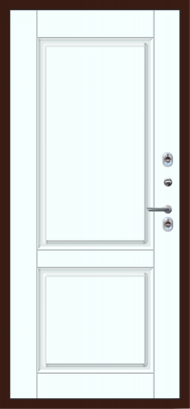 Входные двери M81 ТЕРМО Багет 2 квадрата Муар 8019 - ФЛТ-7 Velluto Bianco AG 700