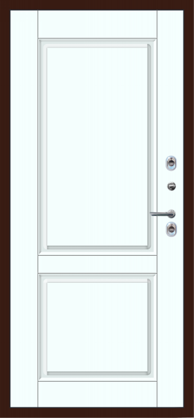 Входные двери M81 ТЕРМО Багет 2 квадрата Муар 8019 - ФЛТ-7 Velluto Bianco AG 700
